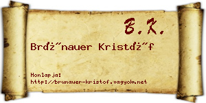 Brünauer Kristóf névjegykártya